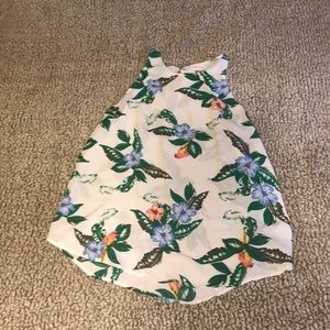 White Floral Tank Top